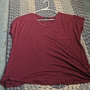 Maroon t shirt with chest pocket